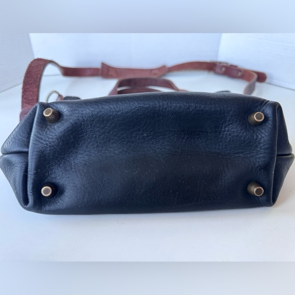 Go Forth Goods Avery Leather Tote Bag Mini Crossbody Color Block - Picture 10 of 15